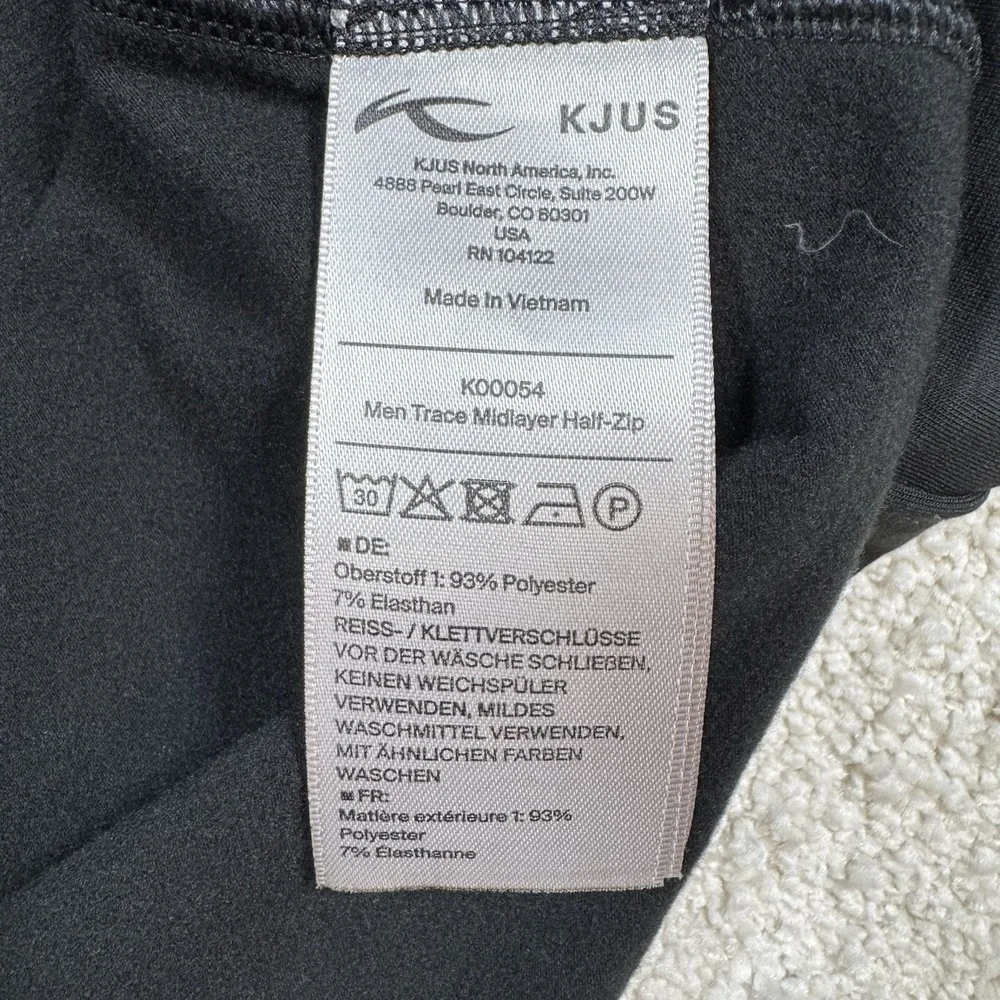 Kjus Trace Stretch Jersey Midlayer Half-Zip Mens 56 - 2XL Black - Picture 5 of 9
